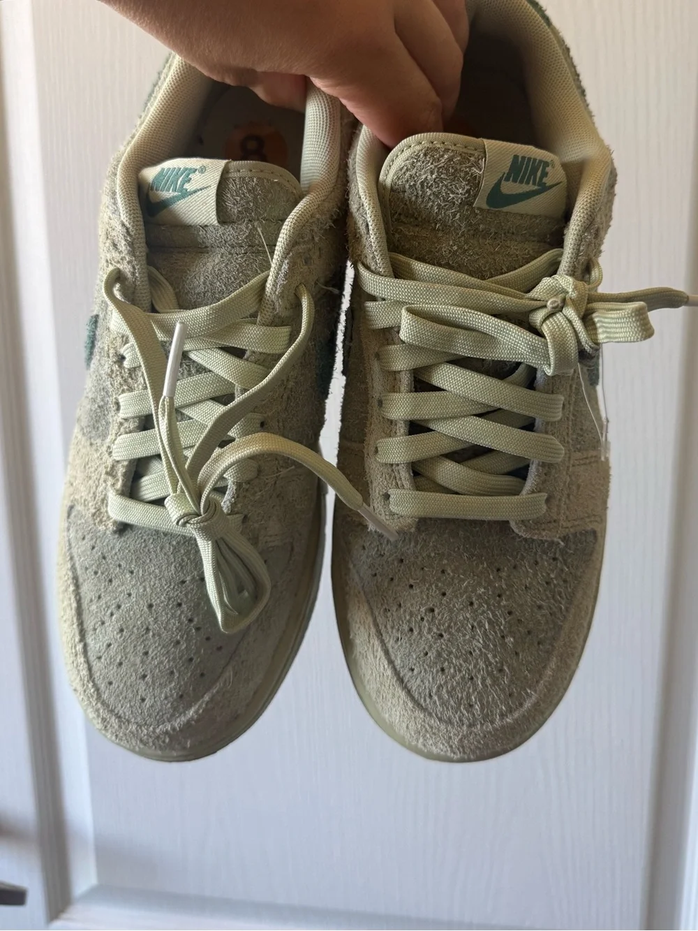 Never Worn Nike Olive-Toned Dunk Low with Forest Green Swoosh